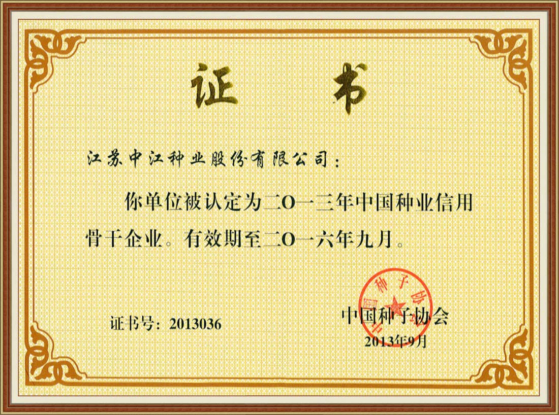 2013信用骨干企业